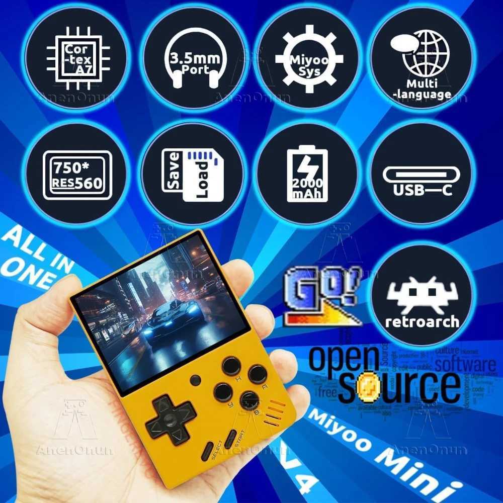 Miyoo Mini V4 2.8-inch Handheld Game Players 18000 Games 15 Emulator Portable Video Gaming Console Kids Retro Mini Game MachineXJ250314