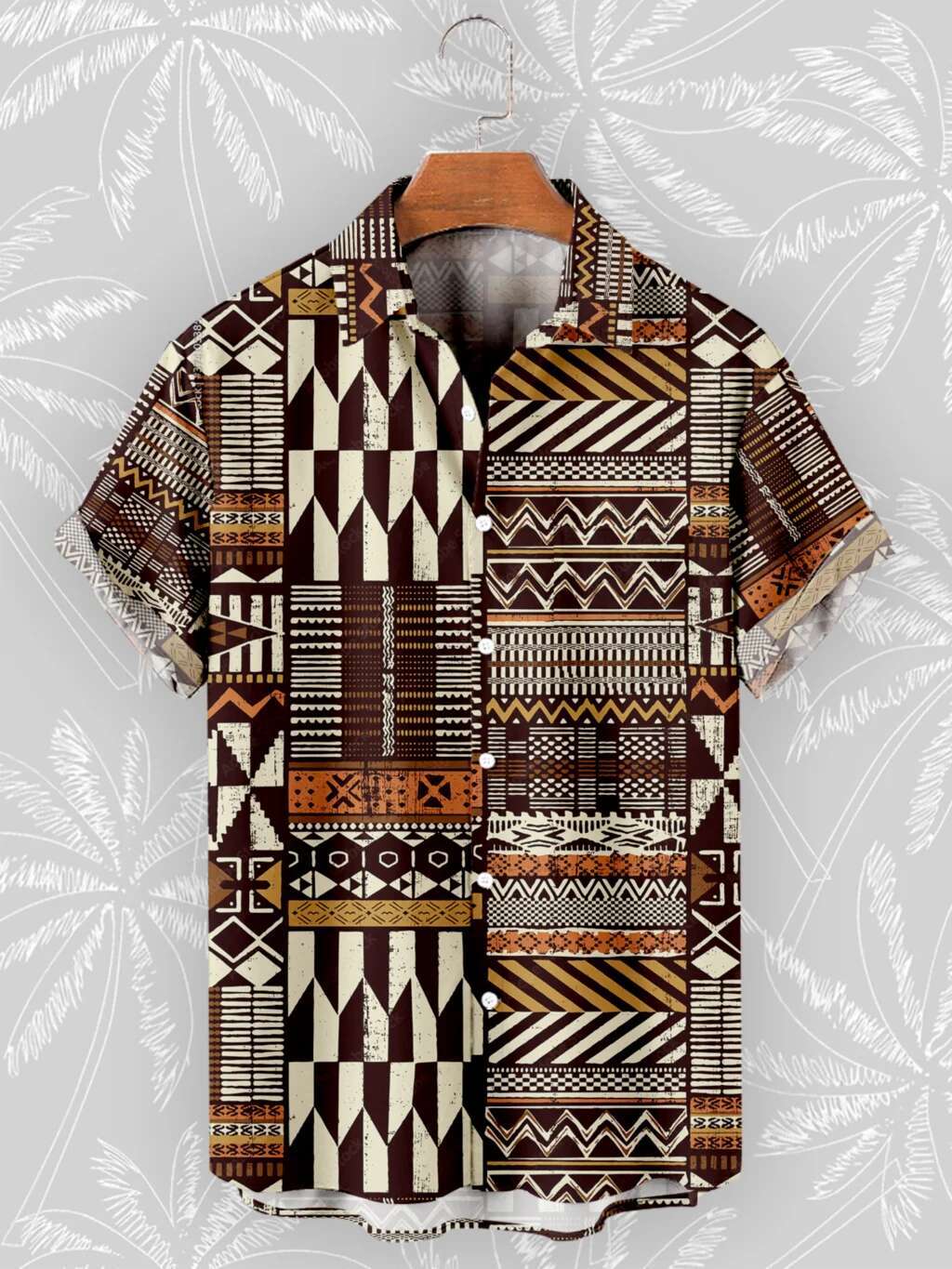 Retro Summer Short Sleeve Bohemian African Tribe 3D Print Shirts For Men 2023 Casual Hawaiian Beach Social Oversized Tops
