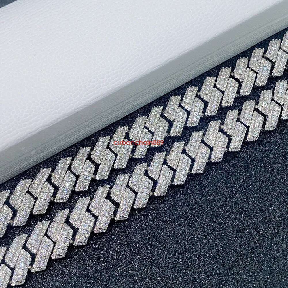 Moissanite bracelet Necklace s Rap hip-hop style Fashion punk full of dias Cuban chain