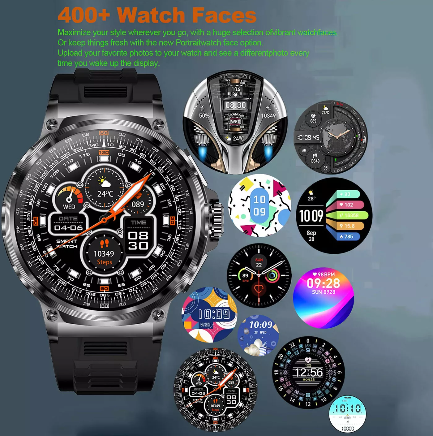Indestructible Smart Call Watch Rugged Tactical Smartwatch Heart Rate Waterproof