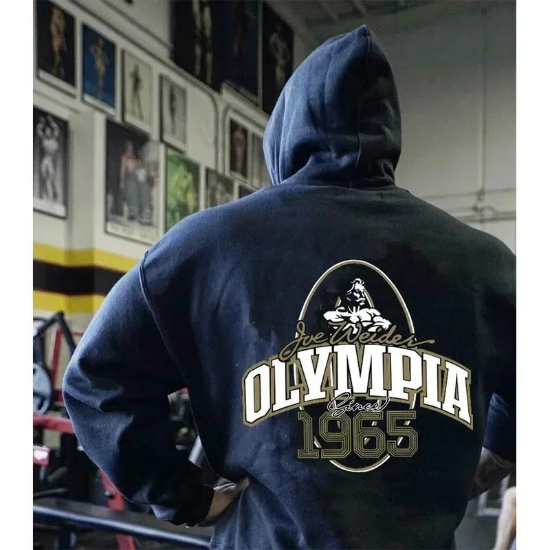 OLYMPIA Autumn and winter Orsay Commemorative Fitness Hooded Sweatshirt Trend Olympia Casual Running Sports Tops 250311