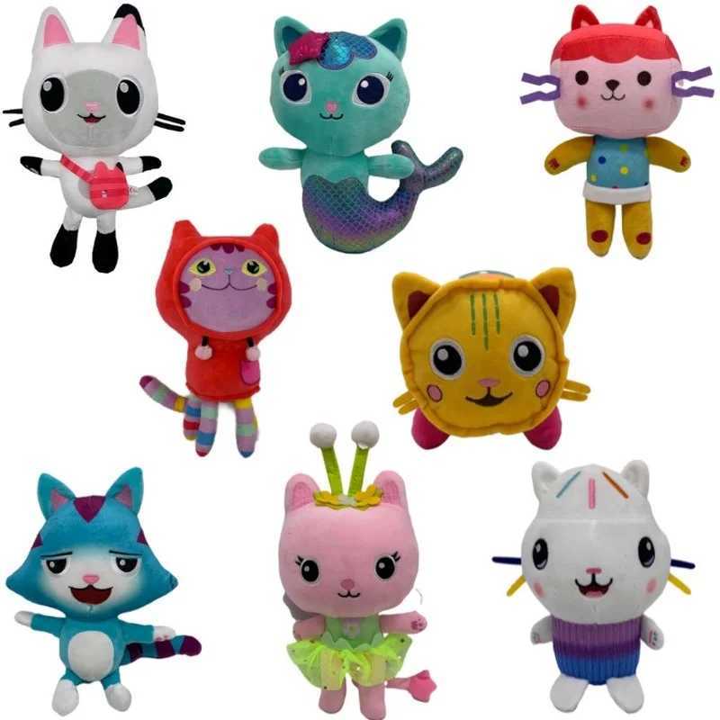 Gabby Dollhouse Toy Pillow Cakey Kits Fairy Plush Cat Anime Plushie Cat Mermaid Doll for Children Kids Birthday GiftsXJ250314