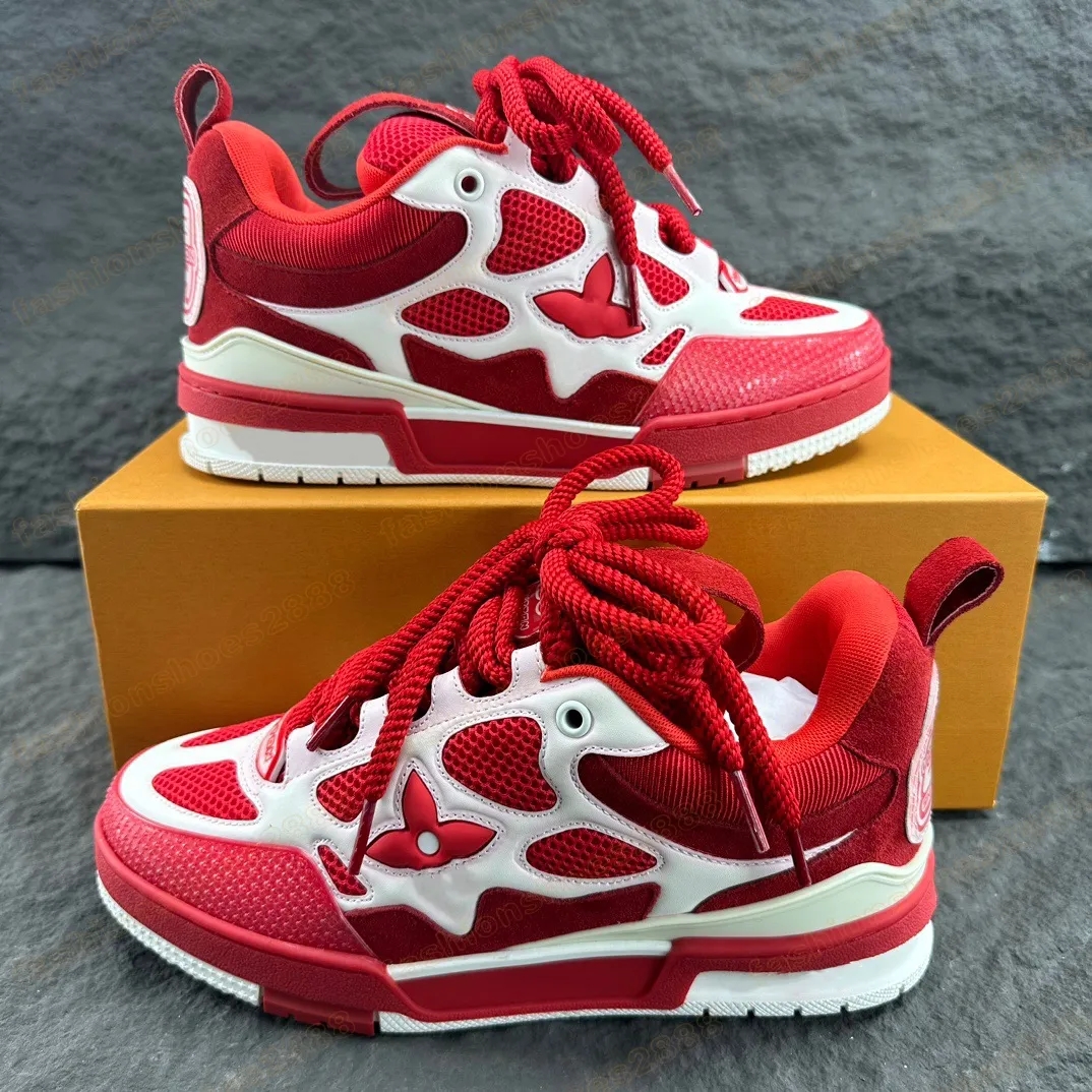 Elegant Men's Skater Shoes with Unique Design High Quality B30 Leather Print Low Top Sneaker Collection Bread Shoes Lace-up Jogging Shoe c3