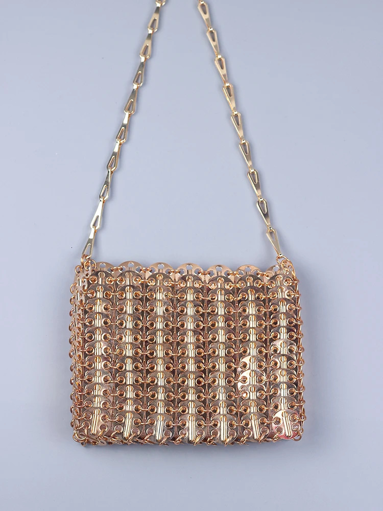 metal sequins with large capacity mobile phone crossbody chain bag DIY handmade bag for womens fashion trend 250312