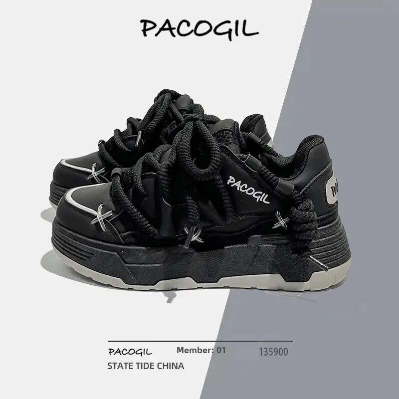 2025 new plus size high aesthetic thick soled women's designer trendy fashion couple casual bread sneakers1