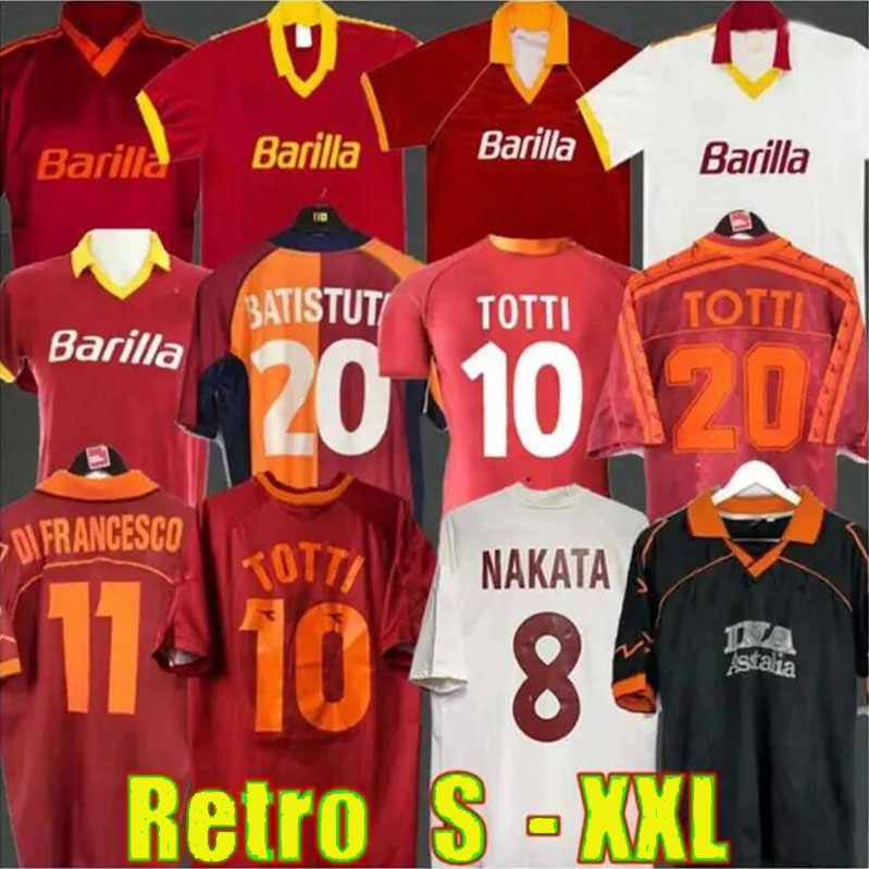1989 1990 retro soccer jerseys 1991 92 94 95 96 97 98 99 TOTTI BATISTUTA DE ROSSI 2000 01 02 Men Uniforms 2005 06 17 18 Football Shirts kits sets