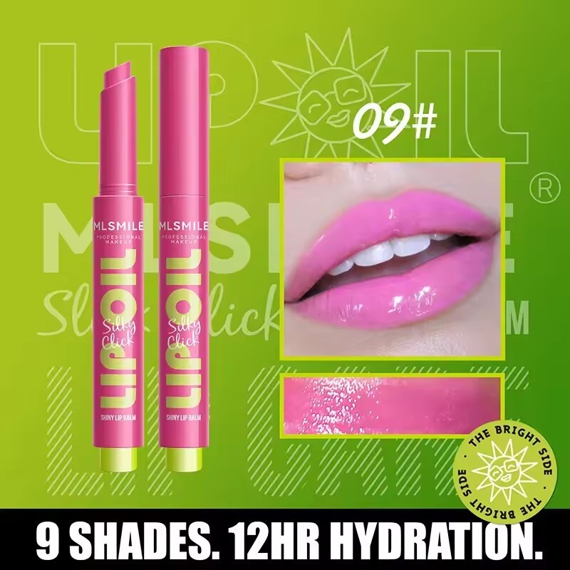Mirror Glass Solid Lip Glaze Water Light Creamy Lip Gloss 12Hr Moisturizing Tint Avocado Lip Oil Balm Press Lipstick Cosmetic