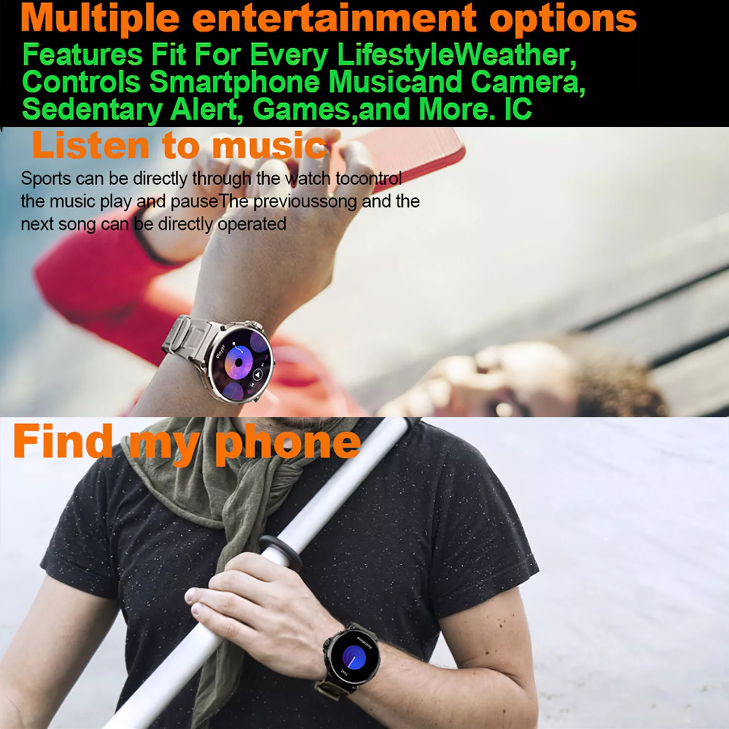 Indestructible Smart Call Watch Rugged Tactical Smartwatch Heart Rate Waterproof