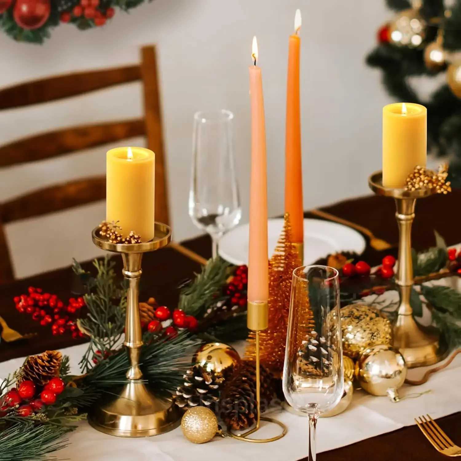 2-8PCS Driples Beeswax Pillar Candles Long Burning Smokeless Slight Honey Scent Candles for Emergency Bees Wax Home Deco RelaxC250313