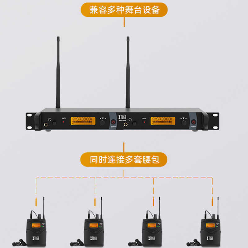 Microphones SM-2050 Professional Ear Monitoring System 2-channel Multi Body Back Monitor with Wireless Ear Monitoring for Stage Use J240830