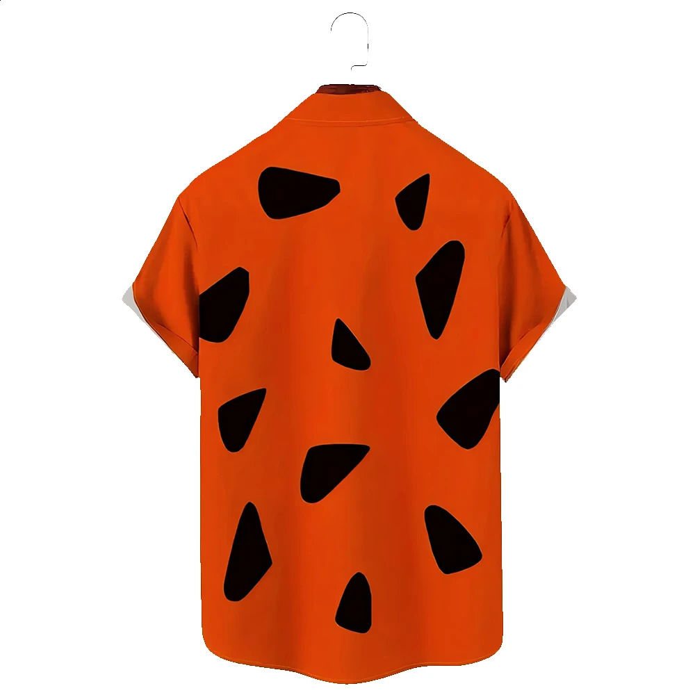 Modern Cartoon Tie Pattern Print Summer Mens Short Sleeve Shirt Street Hip Hop Trendy Oversized Top Shirt 250313