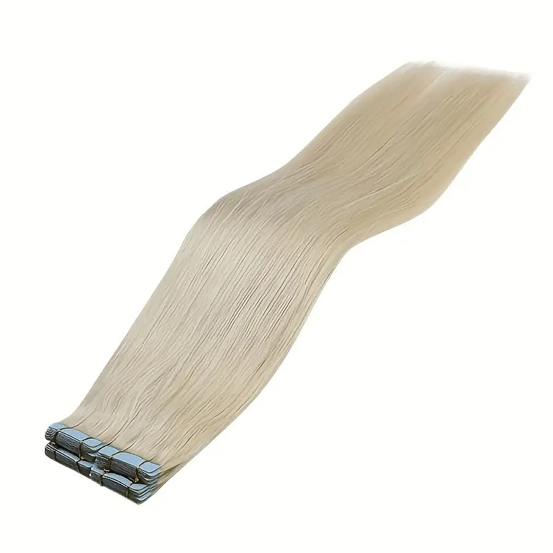 Tape In Hair Extensions Double Sided Real Human Hair Extensions Silky Straight Color 12-24 Inch 20Pcs Per Pack Hair Pieces Lightweight Invisiable Comf