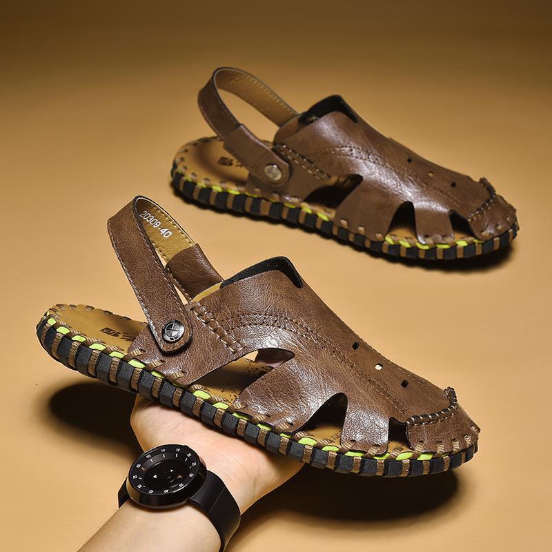 Light Luxury Baotou Slippers For Men 2025 New Summer Designer Sandals Outdoor Beach Sandals High End Breathable Fashion Sewing Men's Shoes