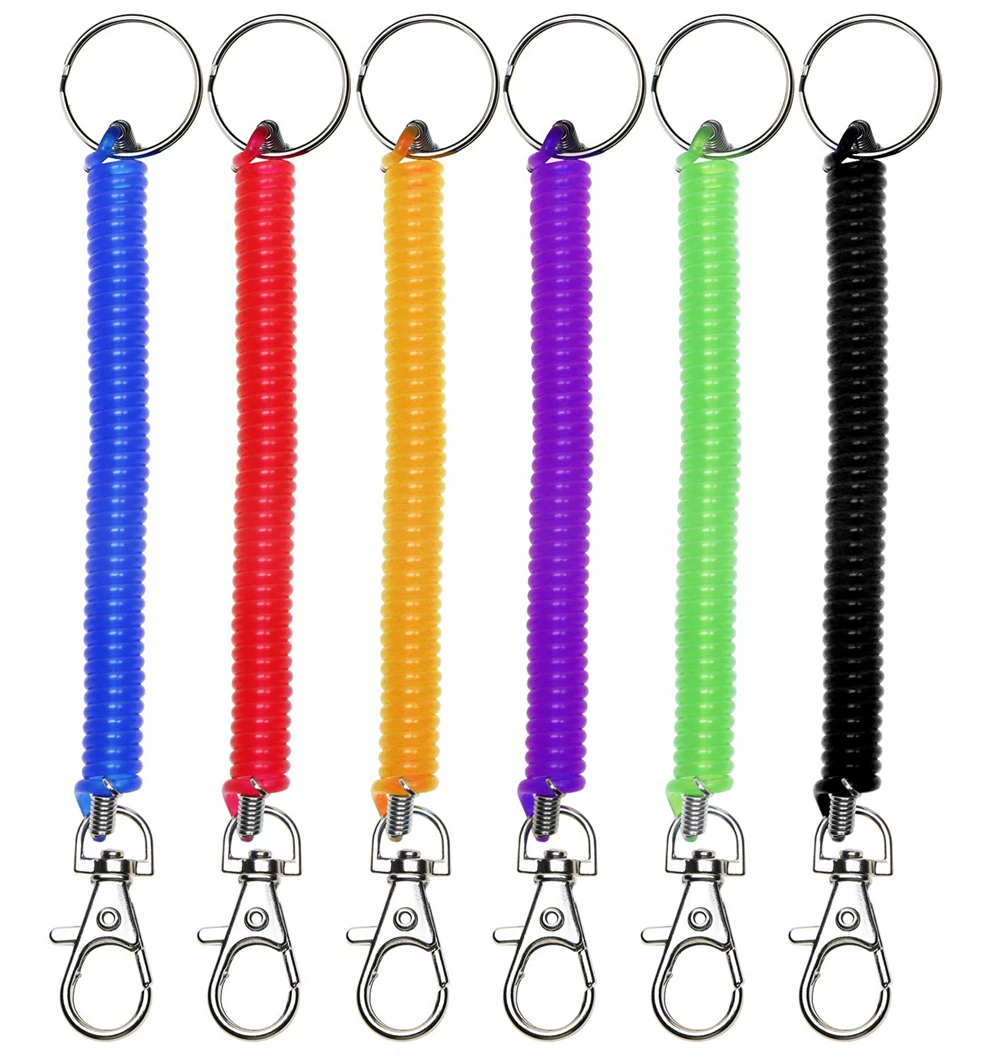 Colorful Candy Style Plastc Keychain with Built-in Retraction Mechanism and Secure Carabiner for Easy Storage of Devices and Keys