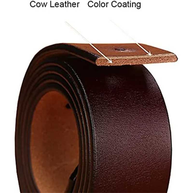 BISON DENIM leather mens belt high-quality retro business personality pin buckle M belt jeans mens gift X250314