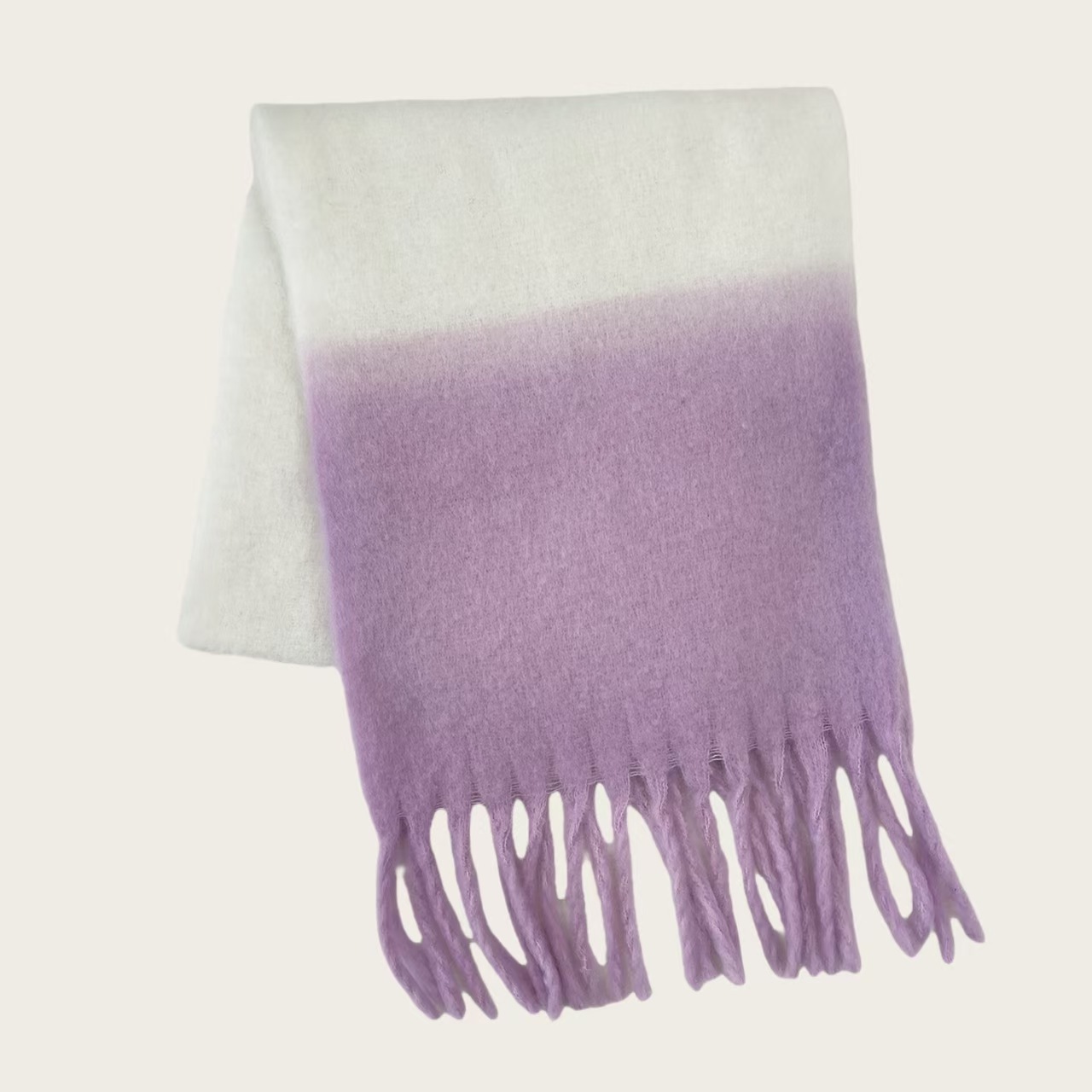 K126 Manufacturer's original homemade candy color hanging dye gradient imitation cashmere scarf women's thickened tassel neck shawl autumn a