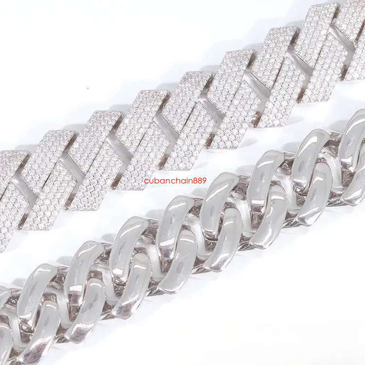 Moissanite bracelet Necklace s Rap hip-hop style Fashion punk full of dias Cuban chain