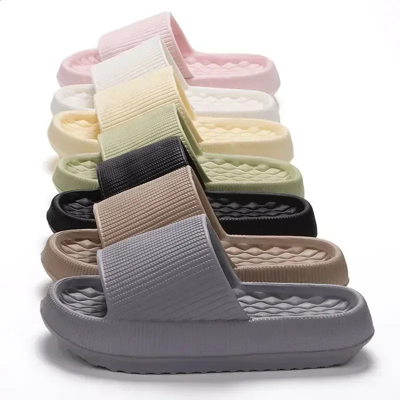 Womens Thick Platform Cloud Slippers EVA Soft Sole Pillow Slides Summer Beach Flip Flop Non Slip Bathroom Home 250304