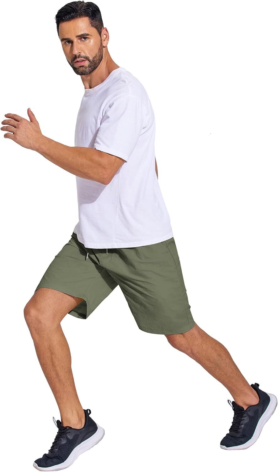 Men's Summer Beach Shorts Lightweight Elastic Waist Drawstring Casual Shorts with Pocket handsome