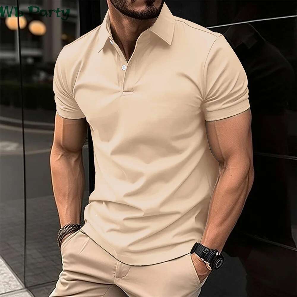 Fashion Men's Polo Simple Print T Shirt Lapel Short Sleeve T-Shirt Haruku Street Shirts For Men New In Tops & Tees