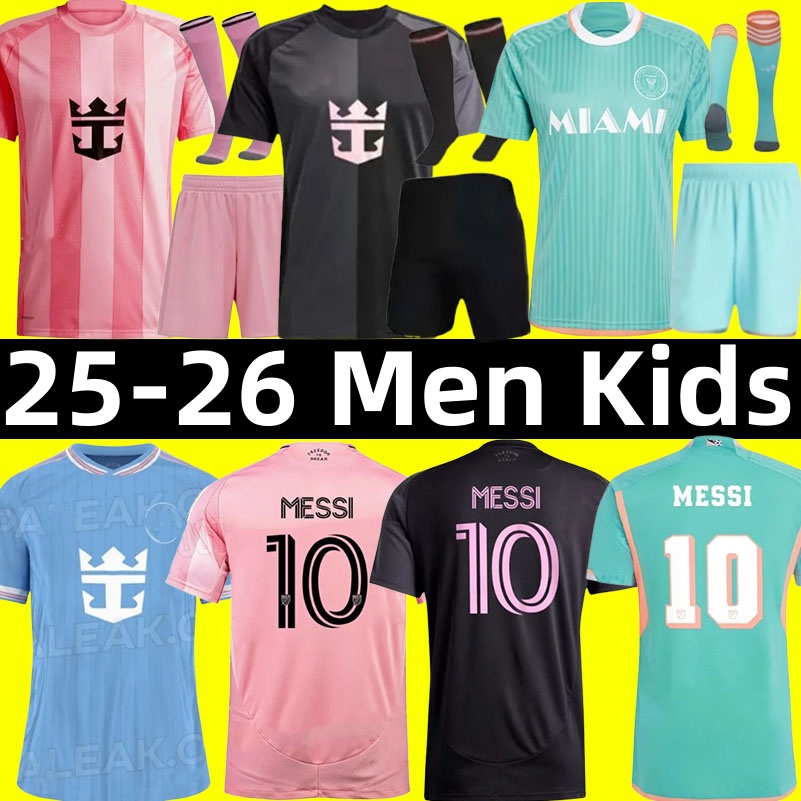 25 26 Inters Miami CF MESSIS Soccer Jerseys Luis Suarez SERGIO JORDI ALBA 2025 football shirts home away third Fans Player Kids Kit Jersey pink black blue