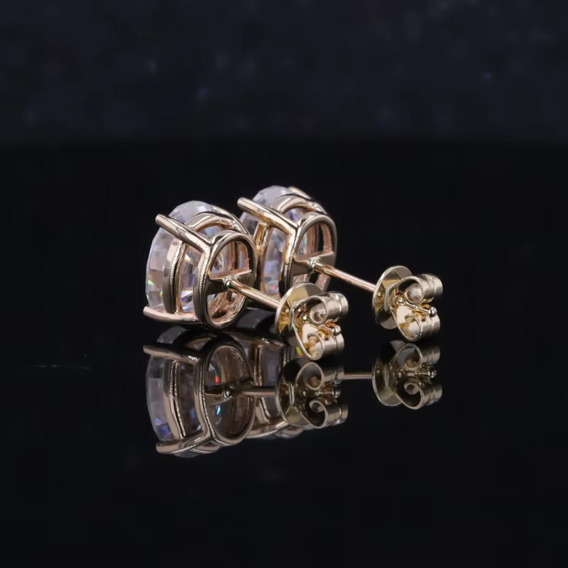 14K Gold Earring Each Moissanite 0.5ct 1ct 1.5ct 2ct Oval Loose Moissanite Diamond Stud Earring
