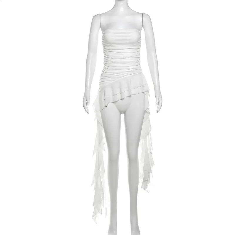 Nibber Spring Solid Color Sweet Gentle Cute All-match High Street Travel Sexy Chest Wrap ruched Tassel Vest 250228