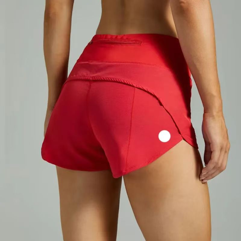 accelerated highrise lined short waisted athletic shorts womens set quick dry loose running clothes back zip pocket fiess yoga summer
