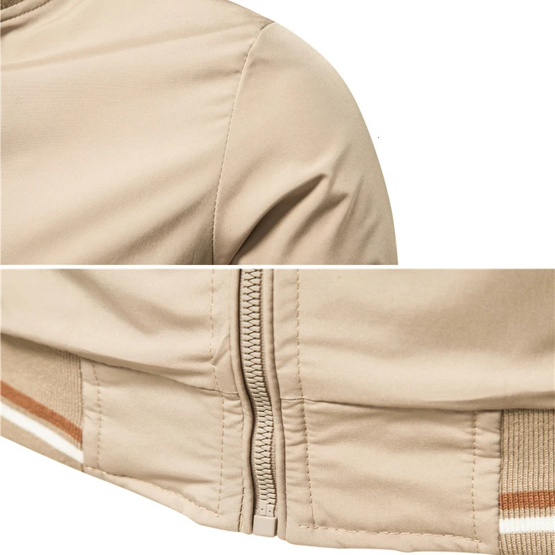 Spring and summer bomber jacket mens black casual slim fit baseball autumn fashionable highquality 250312