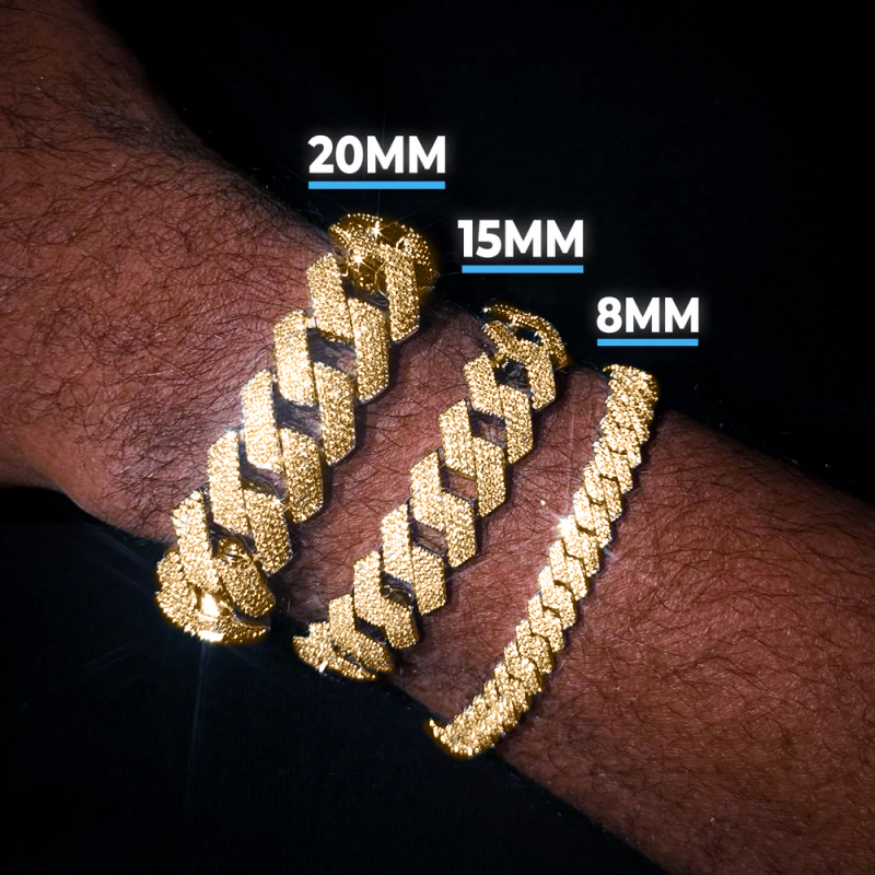 20MM Width Soild Sier Iced Out Moissanite Cuban Chain Necklace for Men's necklace
