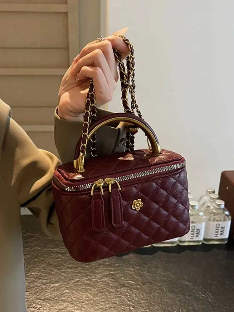 Luxury designer handheld fi luggage spring and automatic rhythm small square luggage high-end e-shoder womens luggage Y250313