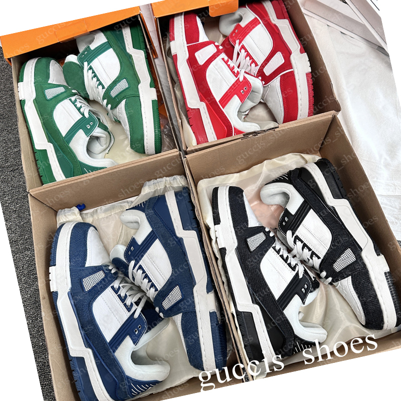 Designer shoes Embossed Trainer Sneaker white black sky blue green denim pink red luxurys shoe Virgil mens casual Platform sneakers trainers skate shoes 35-45