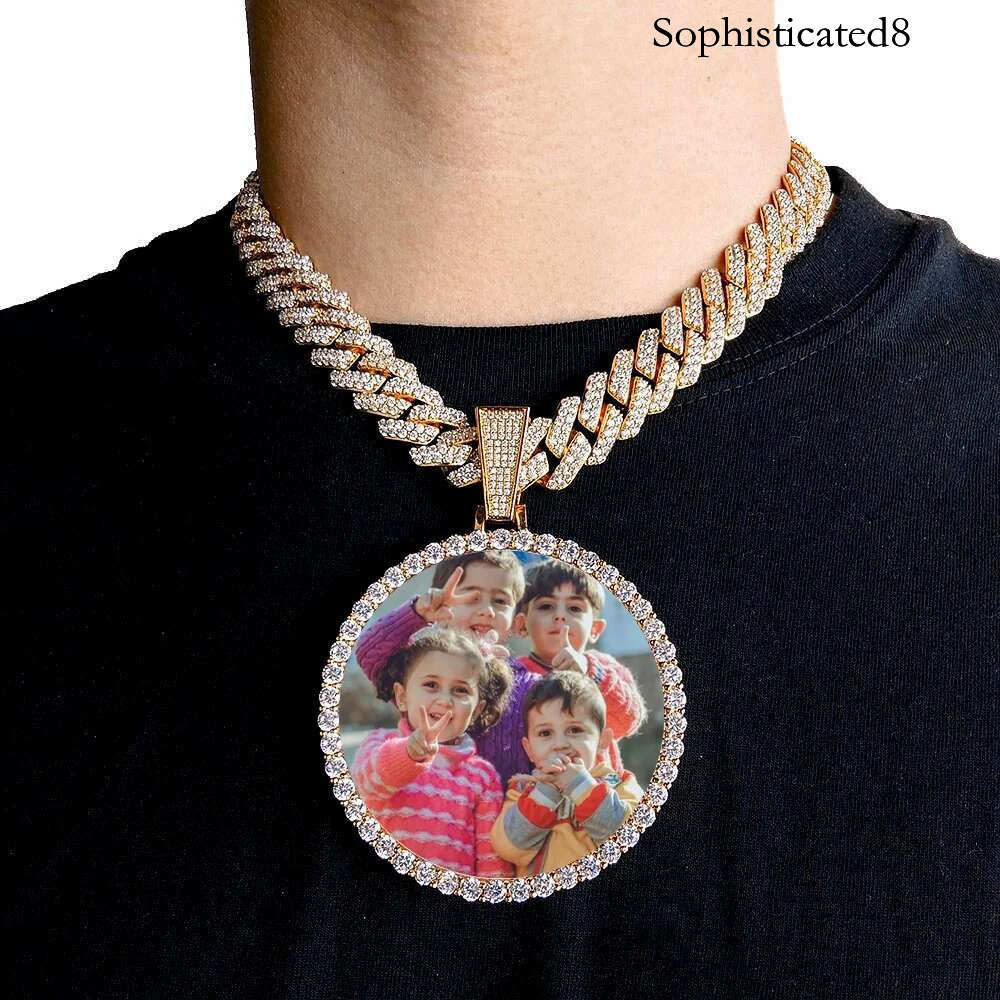 Made Big Photo Medallions Gold Necklace Pendant Iced Out Cuban Men Hip Hop Picture Jewelry Gift Can Free Custom