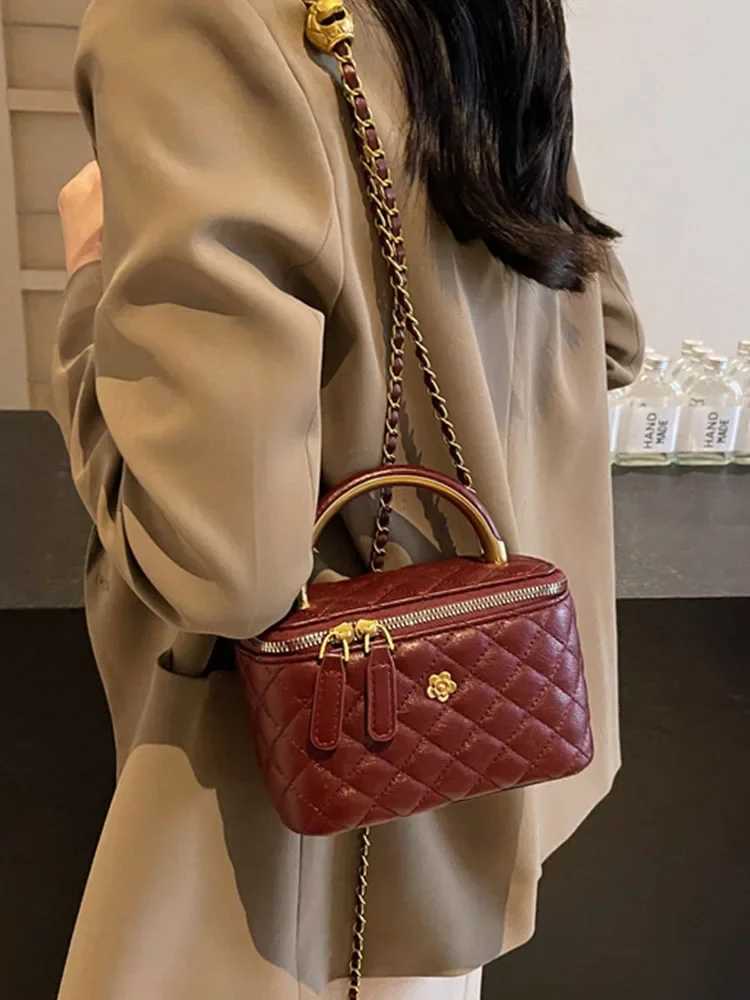 Luxury designer handheld fi luggage spring and automatic rhythm small square luggage high-end e-shoder womens luggage Y250313