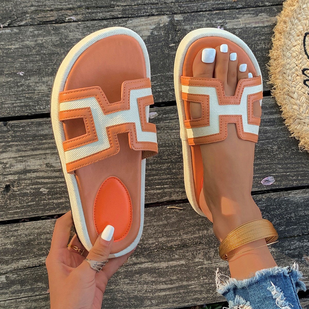free shipping designer Sandals for woman outdoor shoes soft sole Solid Beach slipps womans size 36-43