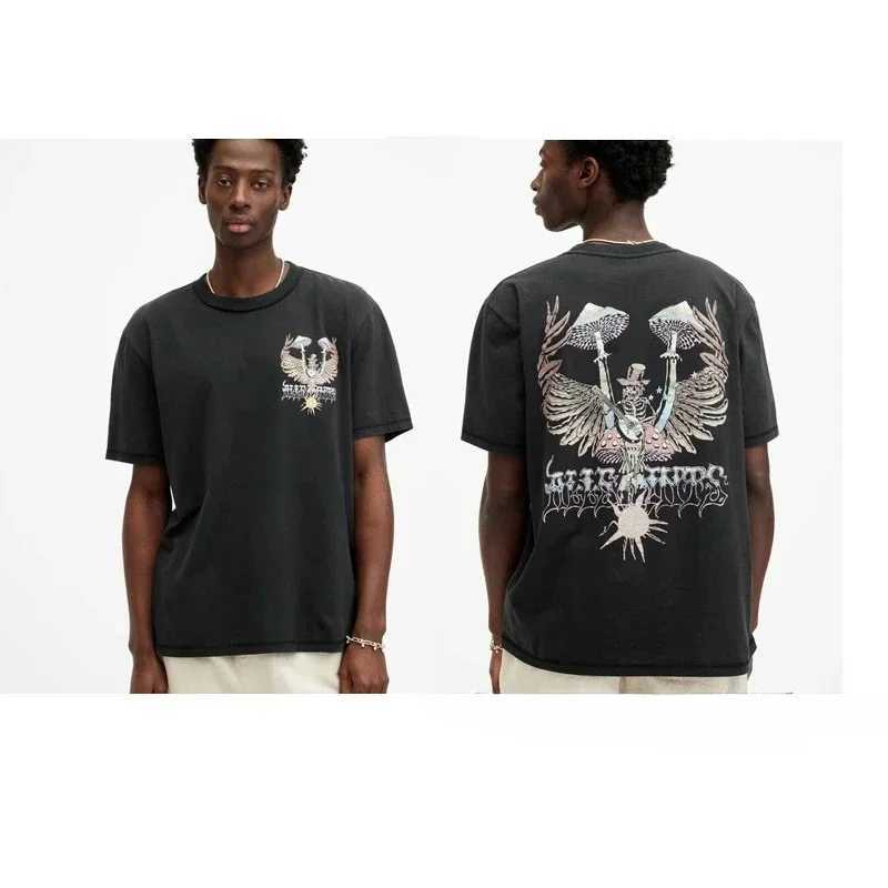 European American niche trend brand All Saints mens T-shirt summer loose classic letter pattern short sleeved couple T-shirtT250319
