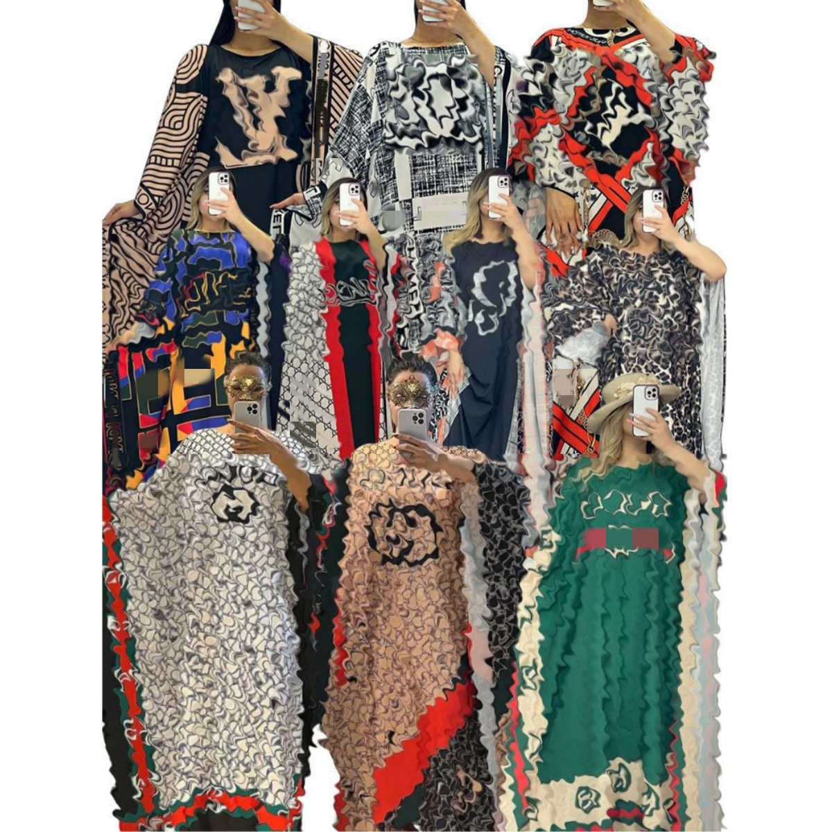 2025 One Piece Cover-up Dresses Women Casual Print Loose Maxi Dress Free Ship