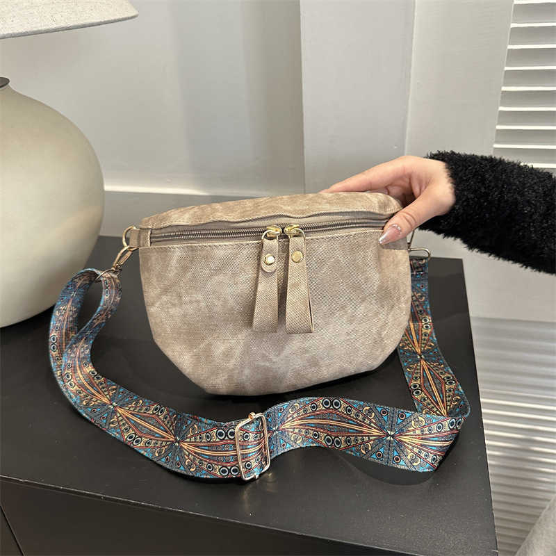 PU Leather Waist Bags Stylish Hobo Solid Color Shoulder Satchel Luxury Designer Chest Bag Wide Strap Fashion Fanny Pack M250314