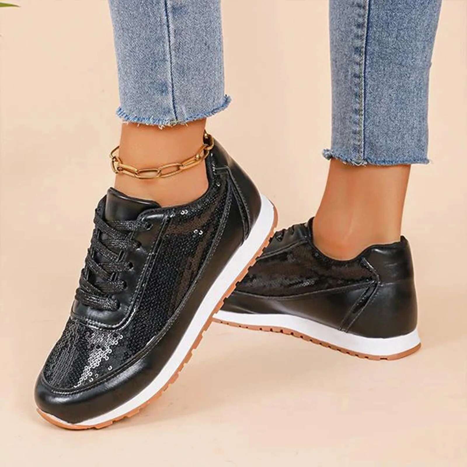 2025 New Business Women's Sports Shoes Designer Trendy Fashion Wedge Glitter Casual Fashion Comfortable Sports Shoes Women's Trend1