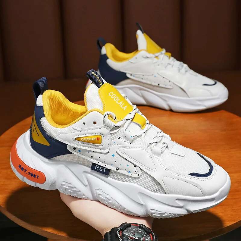 2025 New Breathable Mesh Men's Designer Trendy Fashion Full Match White Thick soled Sports Shoes Casual Shoes1