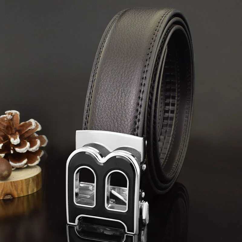 3.5cm high-quality mens business belt casual B authentic buckle leather double-layer denim matching mens suit belt X250314