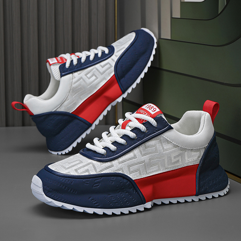 2025 new design free shipping casual shoes suitable for men's thick soled mesh breathable casual sports shoes outdoor sneakers