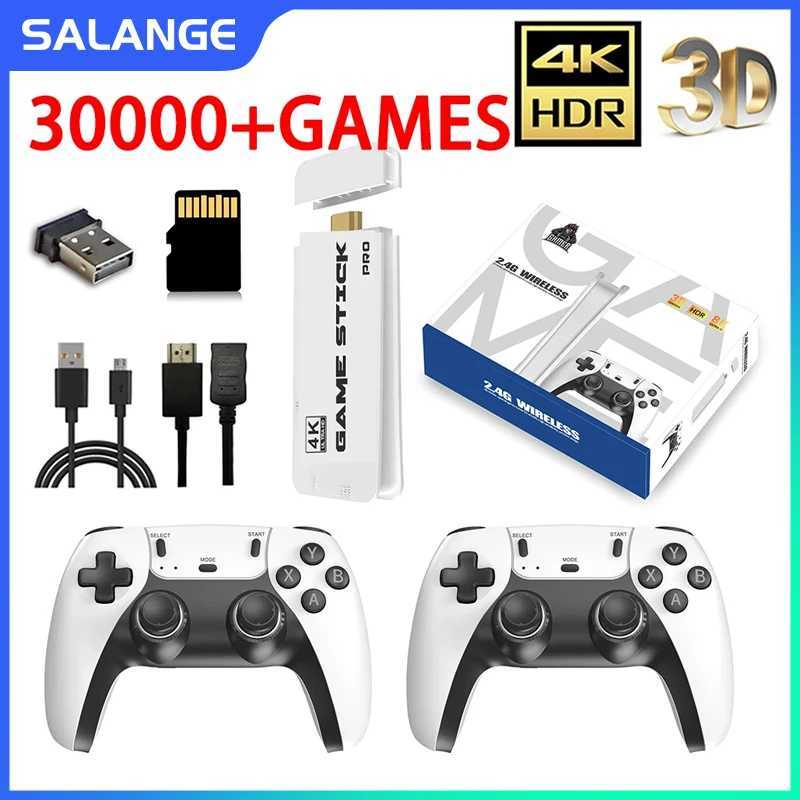 M8 4K Pro Game Stick 64G 30000+ Video Game Console 2.4G Double Wireless Controller 4K Retro Game TV Stick Retro Classic GamesXJ250314