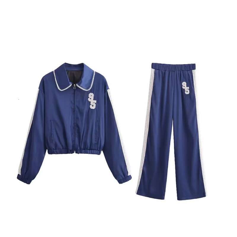 Side Stripe Pants Sets For 2 Pieces 2025 New Fashion Zipper Jacket Coat Suit Casual Two Piece Set Women Outfit