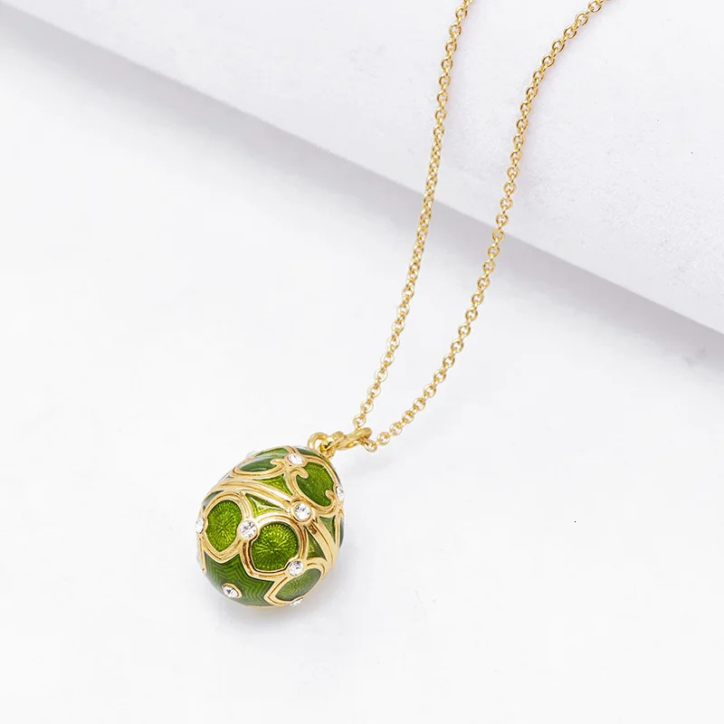 Jewelry Enamel Easter Openable Egg Pendant Necklace Love Snow Sweater Chain Pendant250312