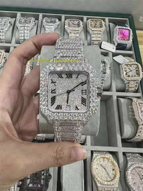 designer mens women watches men iced out dia montre AAA+ mossanite Montre de e moissanite watch 0i9 Have GRA certificate+With box