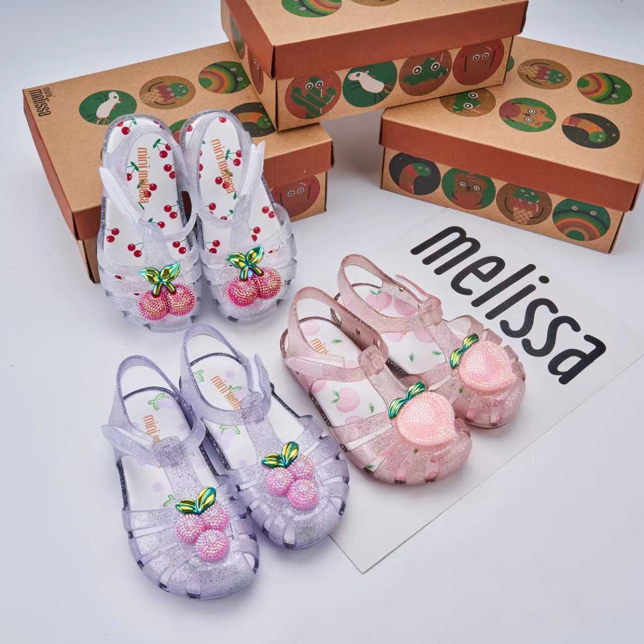 Sandals 2025 Mei Sha New Childrens Shoes Mei Sha Fruit Childrens Shoes Baotou Hollow Sandals Cherry Peach Childrens ShoesY2503153CU5