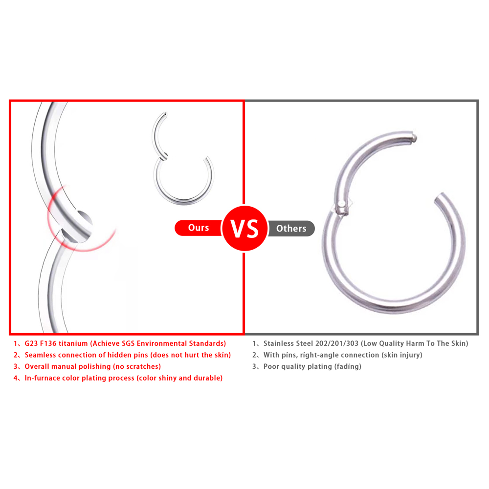 Elegant Multi-Colored Titanium Nose Studs by G23 - Ideal for Delicate Skin on Noses, Ears, and Lips