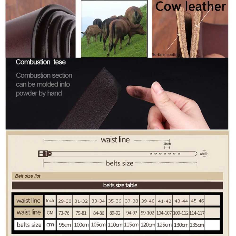 COOLERFIRE New Men Genuine Leather Belts High Quality Vintage Style M Strap Classic Jeans Leather Belts For Men 051 X2506141