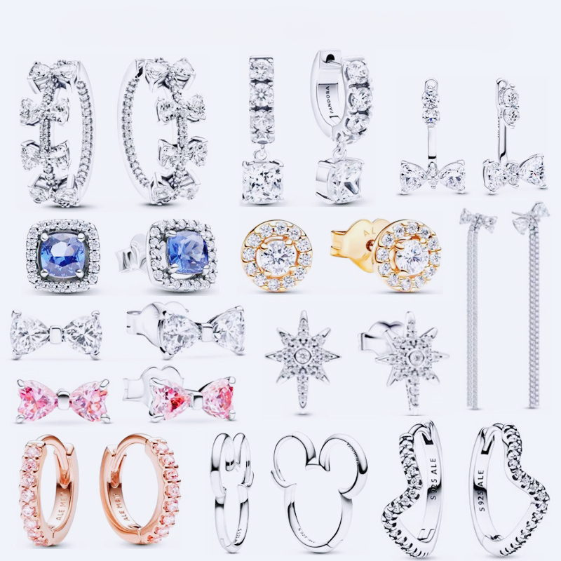 925 Silver 2024 New Earnail Silhouette Starlight Bow Small Starlight Bow Earnail Women's Jewelry Charm Gift Free Shipping